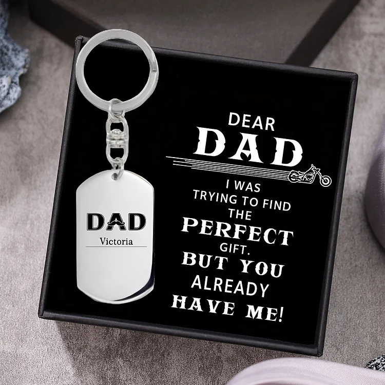 Personalized Photo Keychain Dad Keyring Engrave 1 Name Father's Day Gifts