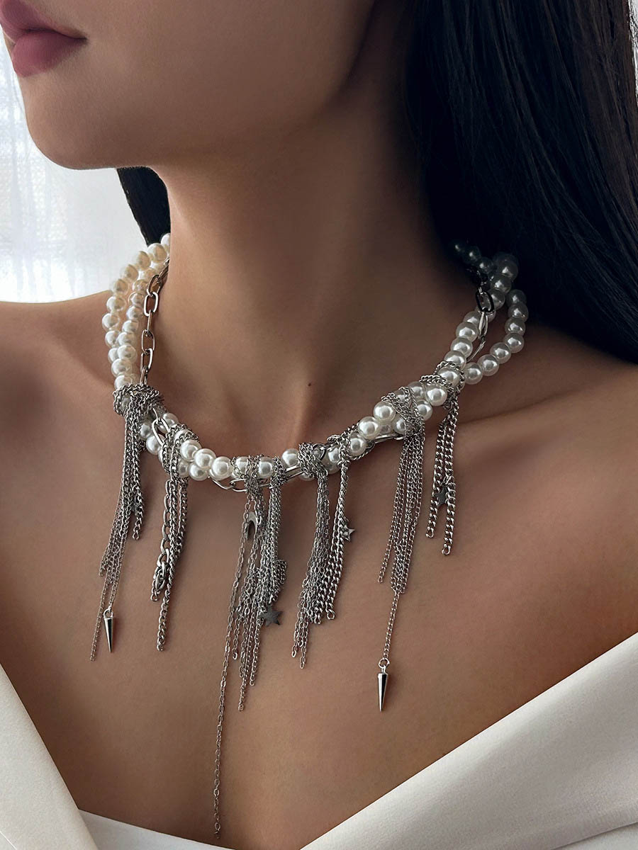 Tasseled Geometric Chains Necklaces Accessories
