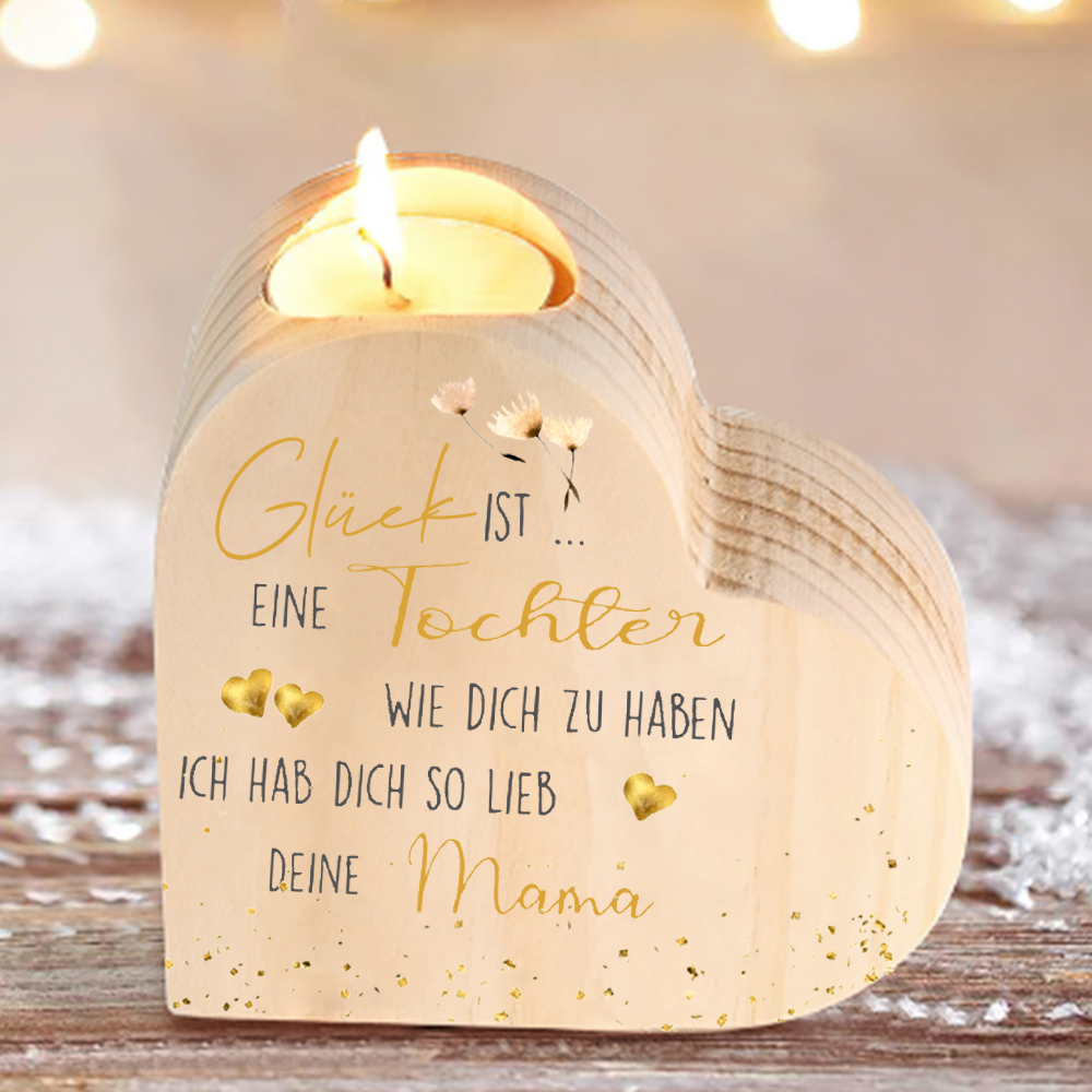 Glück Ist Eine Tochter Wie Dich Zu Haben Kettenmachen Herzform Kerzenhalter-Glück ist eine Tochter wie dich zu