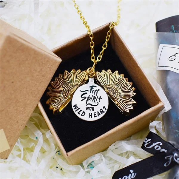 Free Spirit With Wild Heart Sunflower Necklace