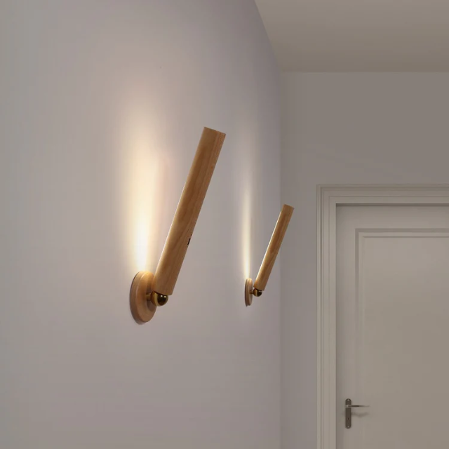 360° Rotatable Wooden LED Wall Lamp - Magnetic Detachable & Stepless Dimming Rechargeable Wall Light socialshop