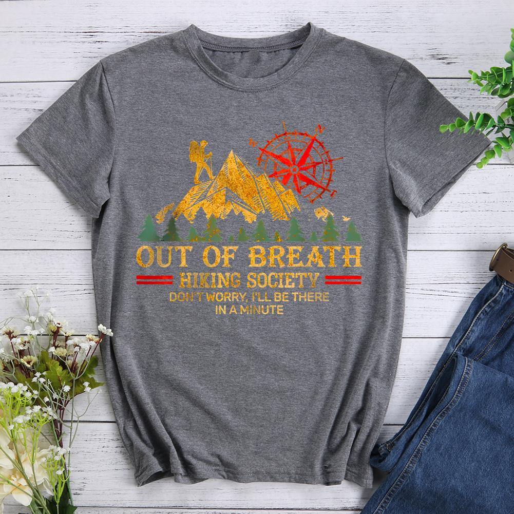 out of breath hiking society Round Neck T-shirt-0022922-Guru-buzz