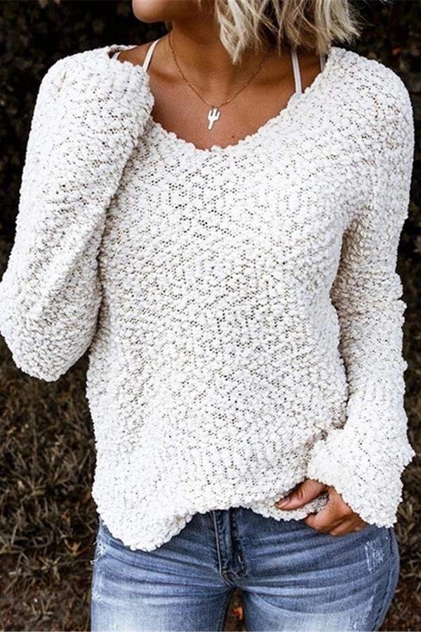 V-neck Fleece Sweatshirt P16234