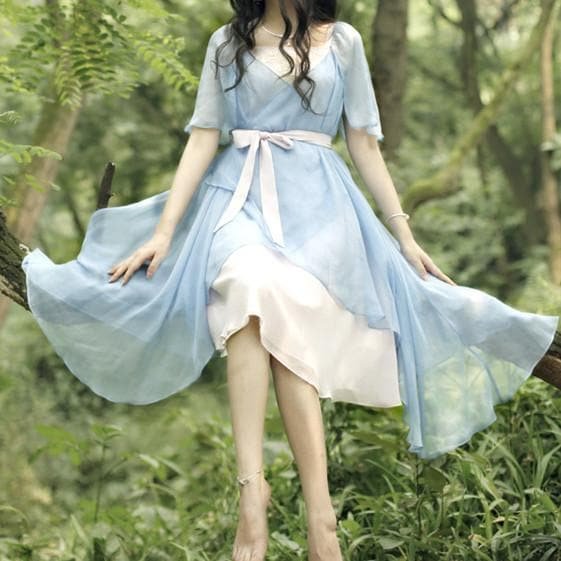 Lilac Pink Elegant Irregular Hem Princess Dress SP179049