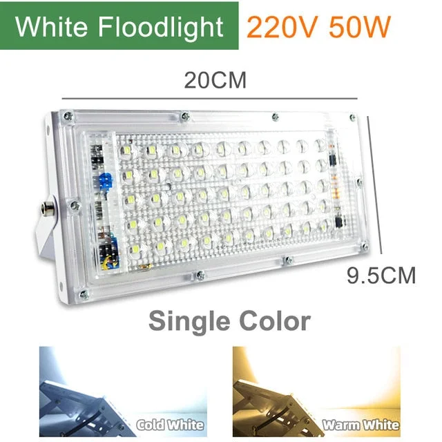 LED Floodlight 100W 50W 10W LED Spotlight IP65 Waterproof Outdoor Refletor Lighting Square Lamp Garden Flood Light