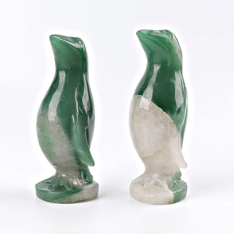4.3" Green Aventurine Penguin Crystal Carving Animal