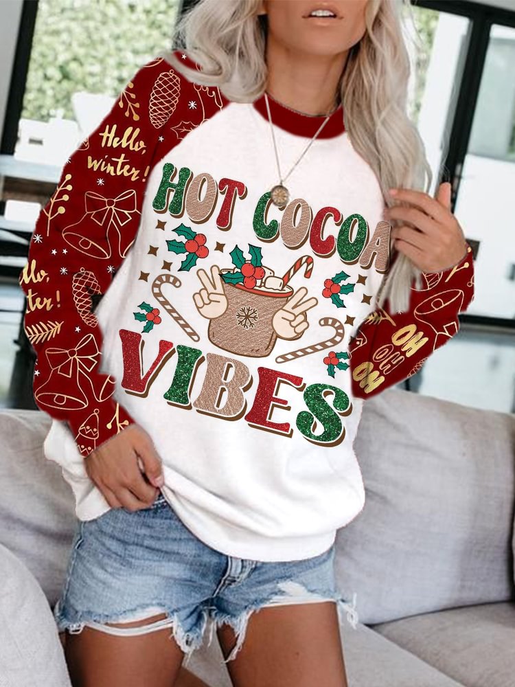 Christmas Print Long Sleeve Sweatshirt
