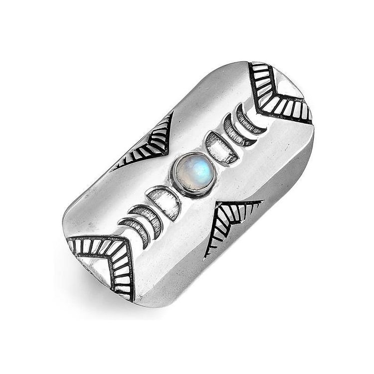 Bohemian Moon Phase Gemstone Ring