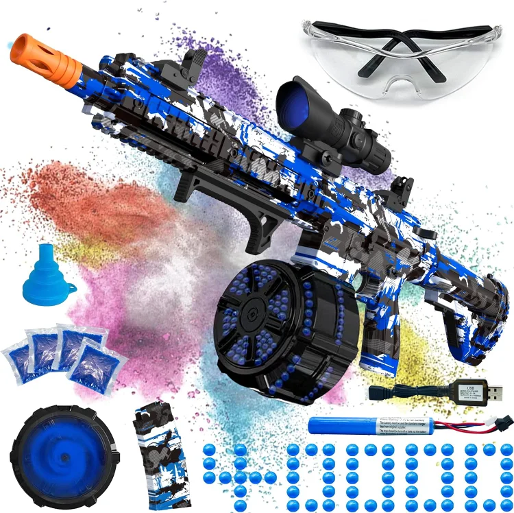 Electric Gel Ball Blaster, High Speed Automatic Splatter Ball Blaster with 45000+ and Goggles, Rechargeable Splatter Ball Toys for Outdoor Activities Shooting Game Party Favors