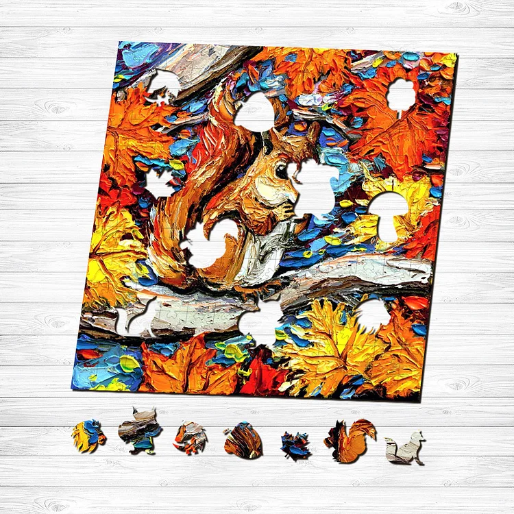 Ericpuzzle™ Ericpuzzle™Van Gogh Starry Sky - Squirrel Wooden Puzzle