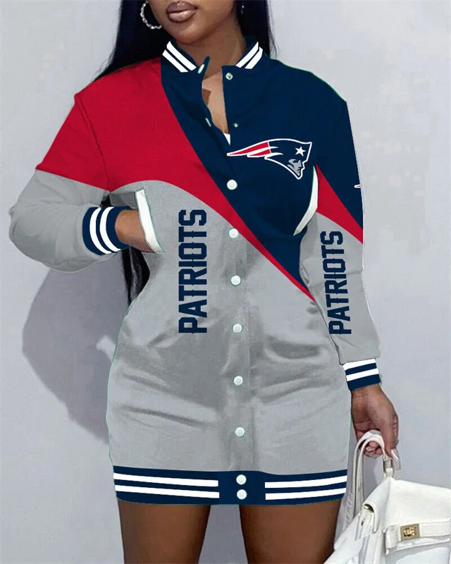 New England Patriots
Limited Edition Button Down Long Sleeve Jacket Dress