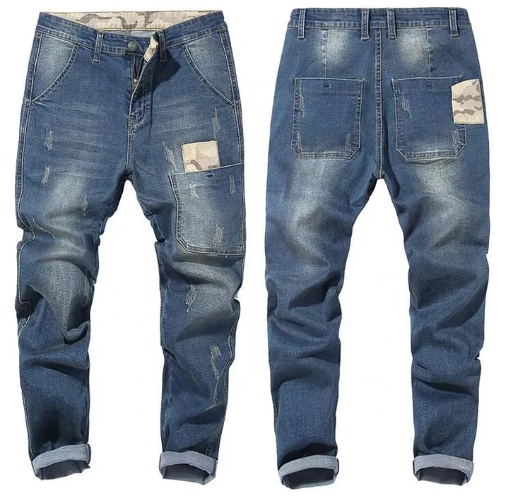 high quality jeans mens loose luxury stretchy harem jean