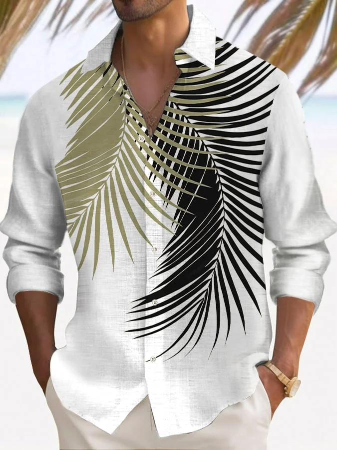 Men's Art Hawaiian Long Sleeve Shirt