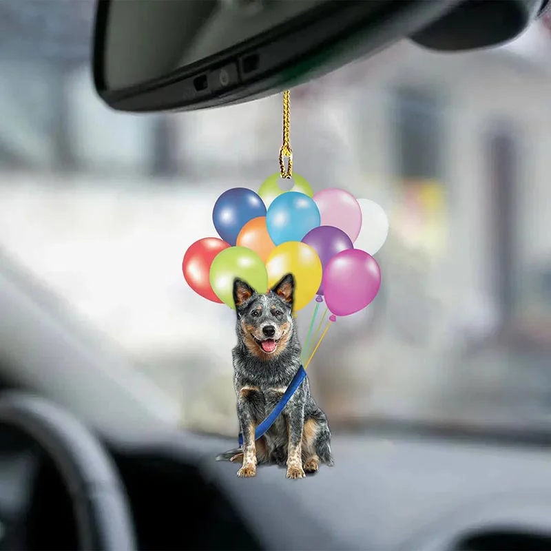 VigorDaily Australian Cattle Dog Fly With Bubbles Car Hanging Ornament BC086
