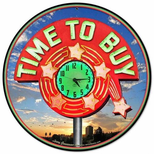Time to Buy- Round Shape Tin Signs/Wooden Signs - 30*30CM