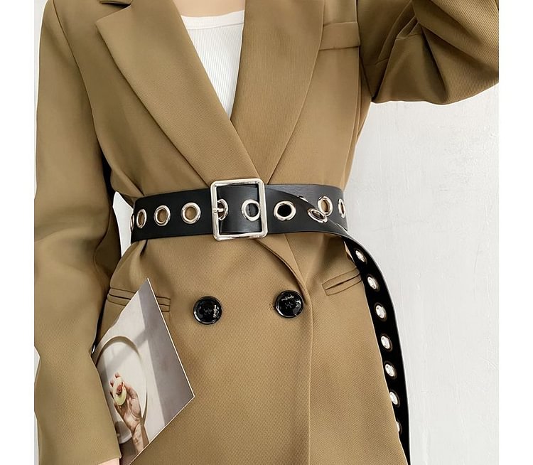Faux Leather Studded Belt ZH3