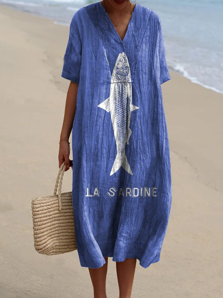 Peach Multi Sardine Tank Dress