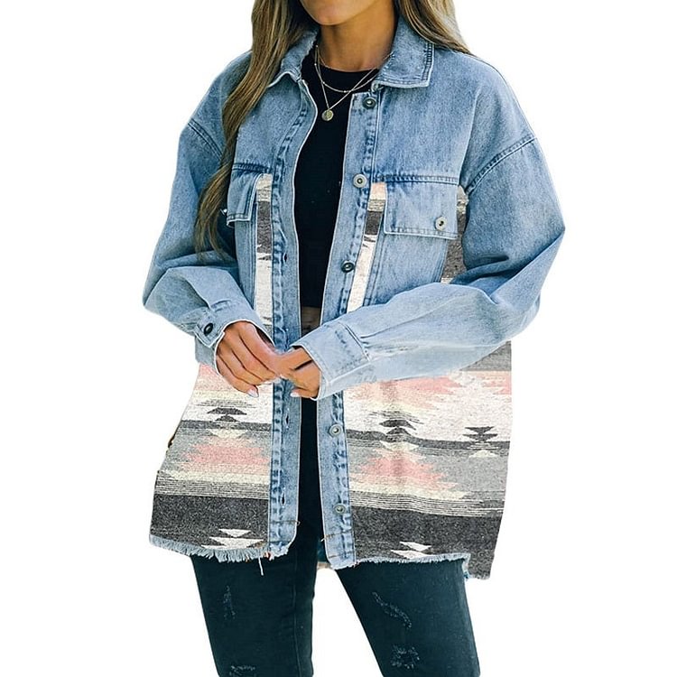 Women's Casual Button Down Denim Jacket