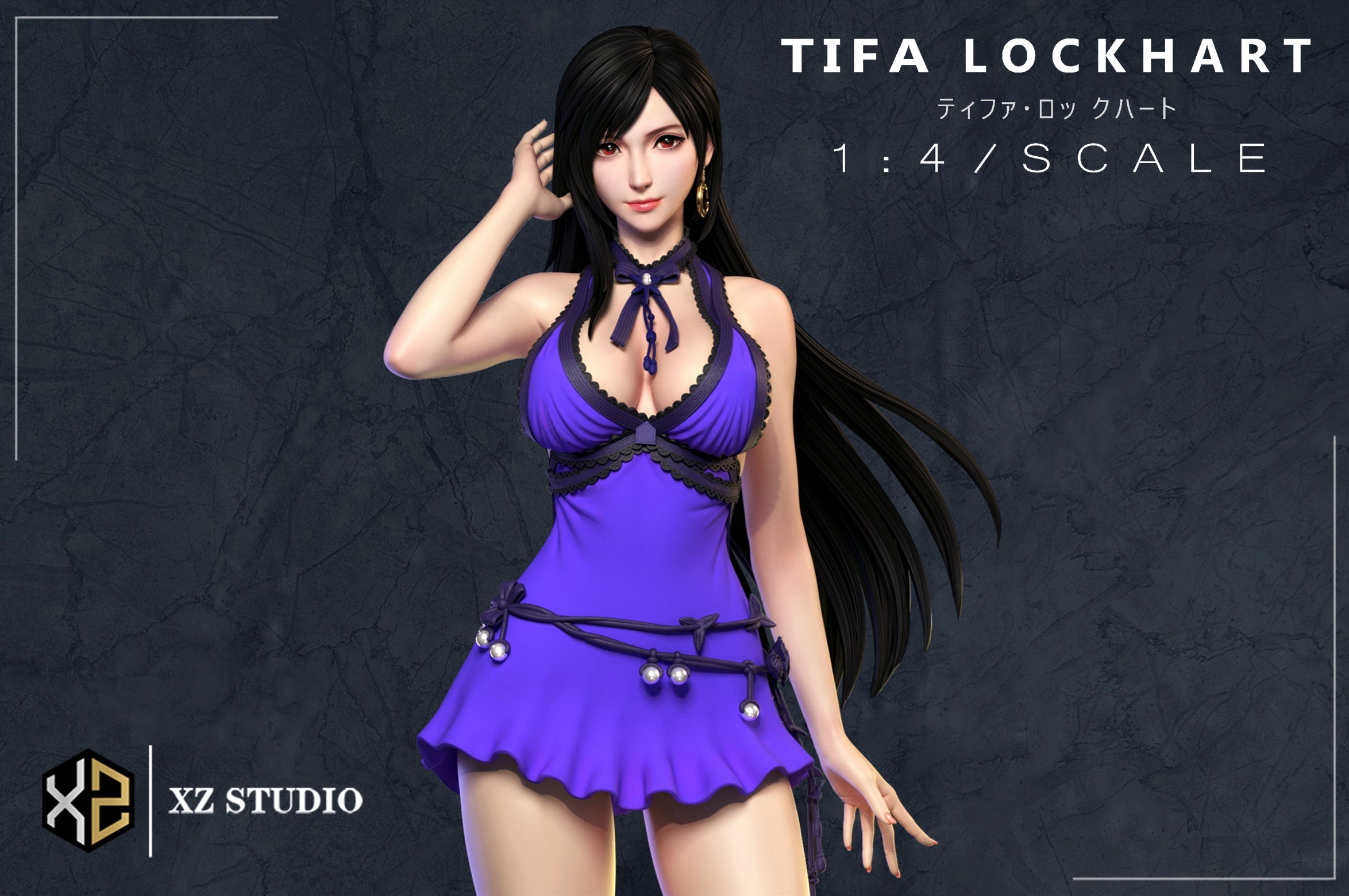 1 4 Scale Purple Dress Tifa Lockheart FF7 Final Fantasy VII Resin