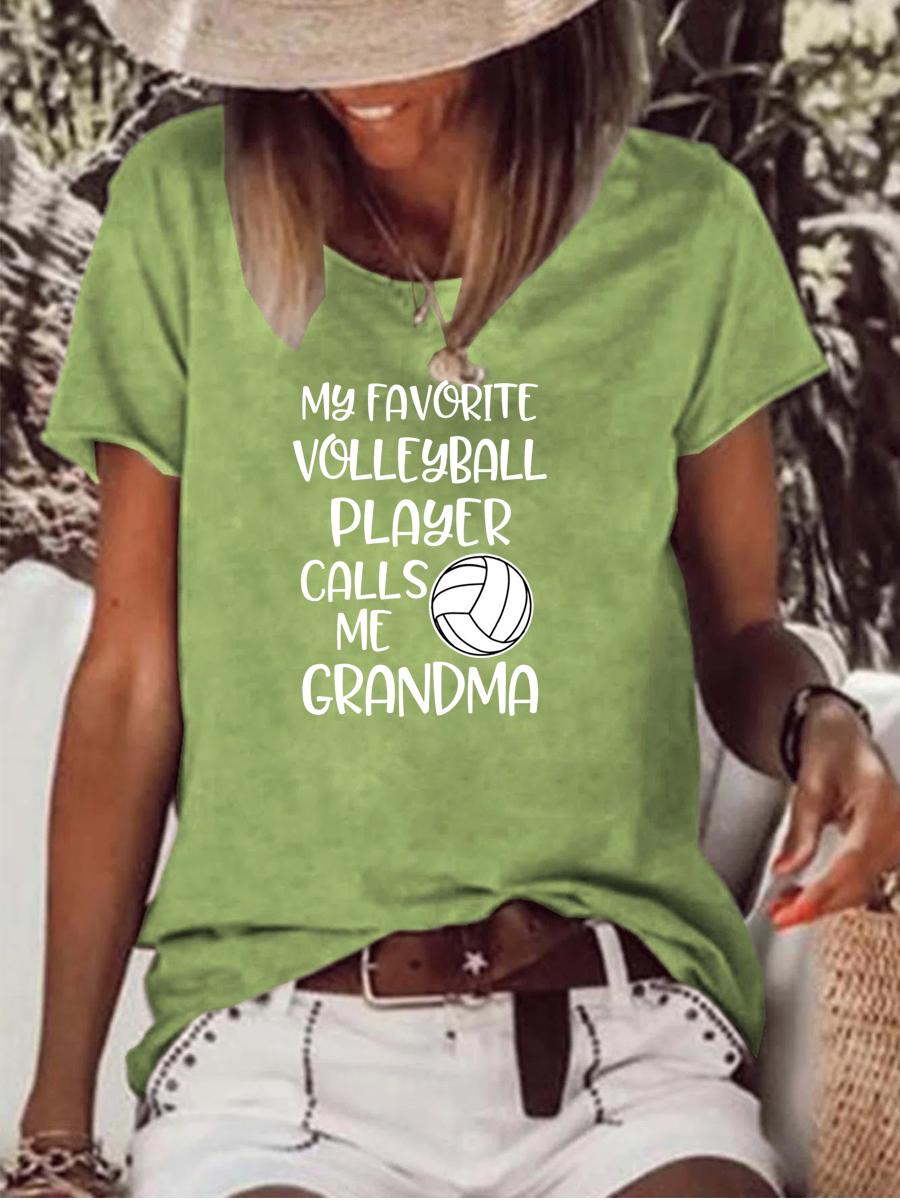 My favorite Volleyball player call me grandma Raw Hem Tee-Guru-buzz