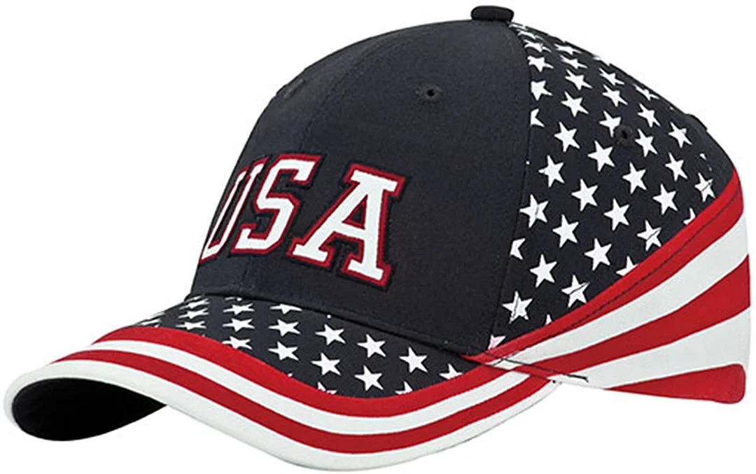 Washed Cotton Twill Stars & Stripes USA Ball Cap Hat USA Flag Cap