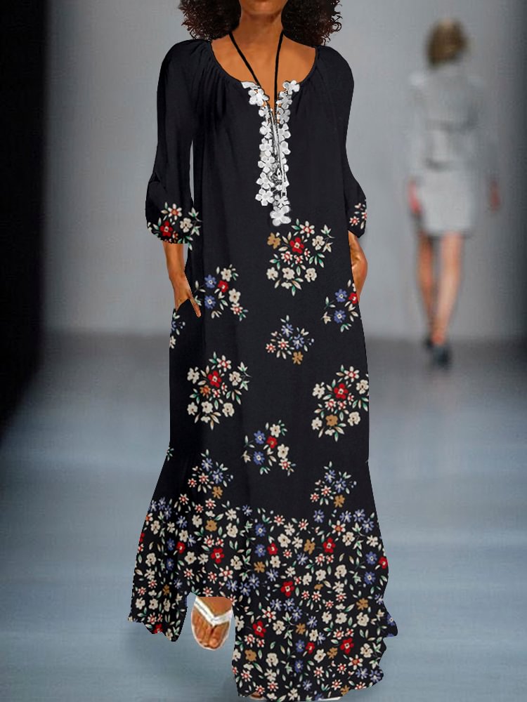 Printed Casual Lace Dress P181402354