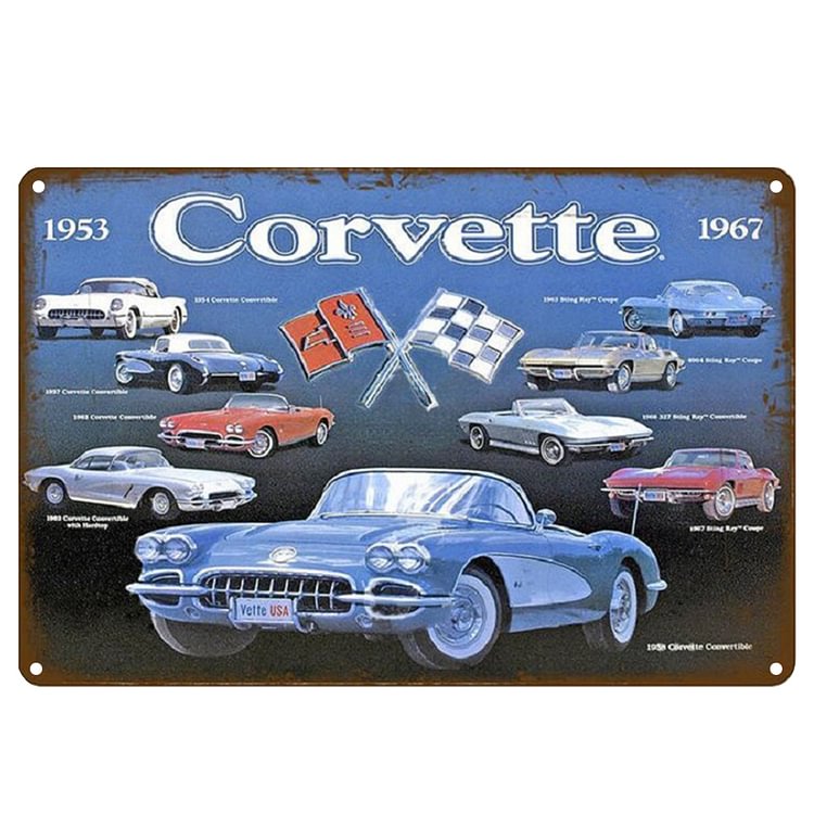 Corvette Car - Vintage Tin Signs/Wooden Signs - 20*30cm/30*40cm