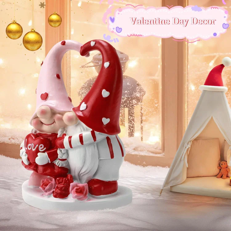 Valentine's Day Gnome Figurine Decoration Home Table Ornament Sweet Valentine's Day Gift Ornament