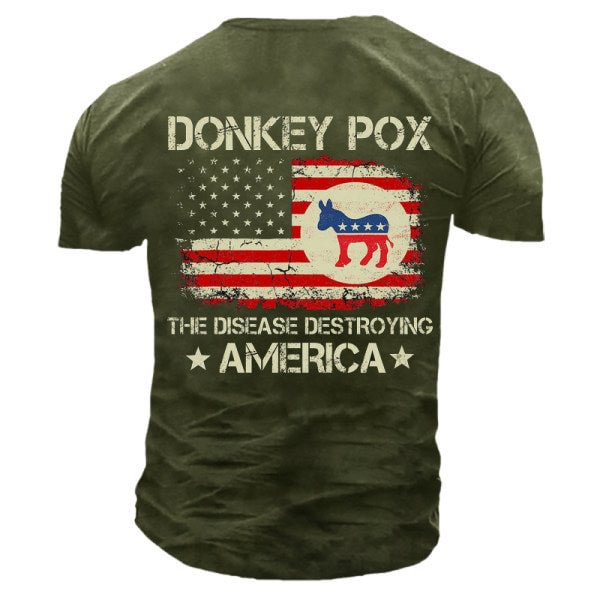 Donkey Pox Print Comfortable Short Sleeve Casual T-Shirt