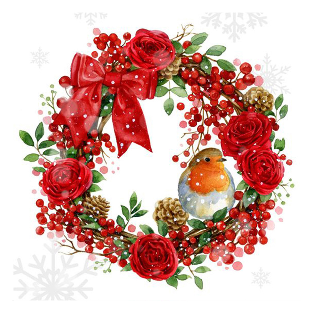 

Christmas Wreath - 11CT Stamped Cross Stitch - 40*40CM, 501 Original