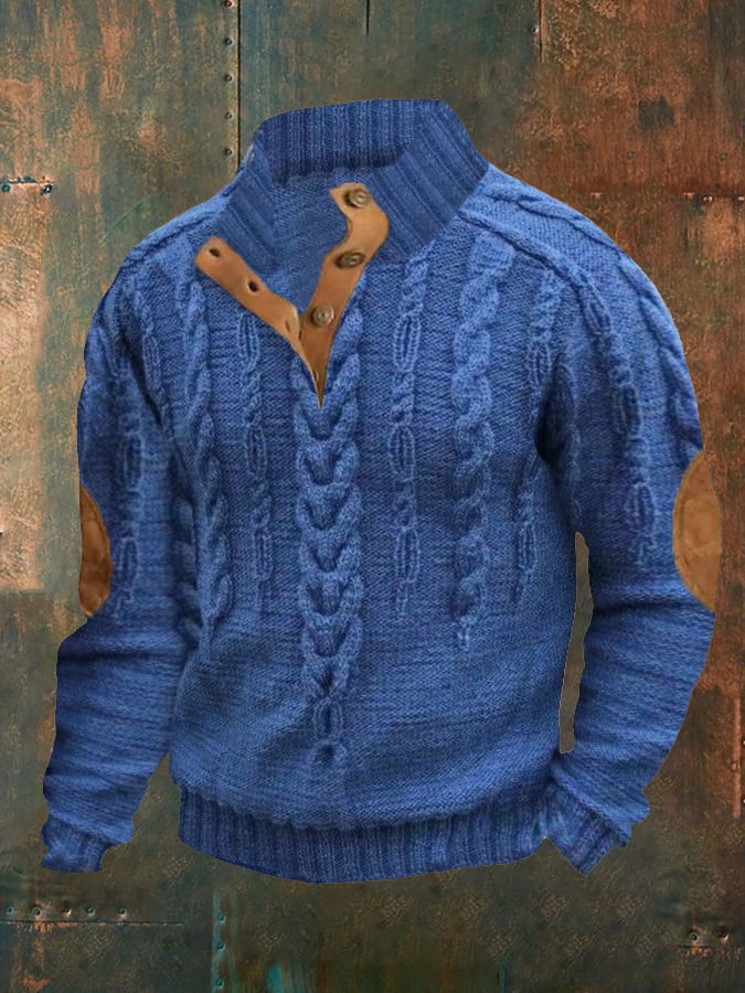 Men's Knit Cable ButtonDown Sweater