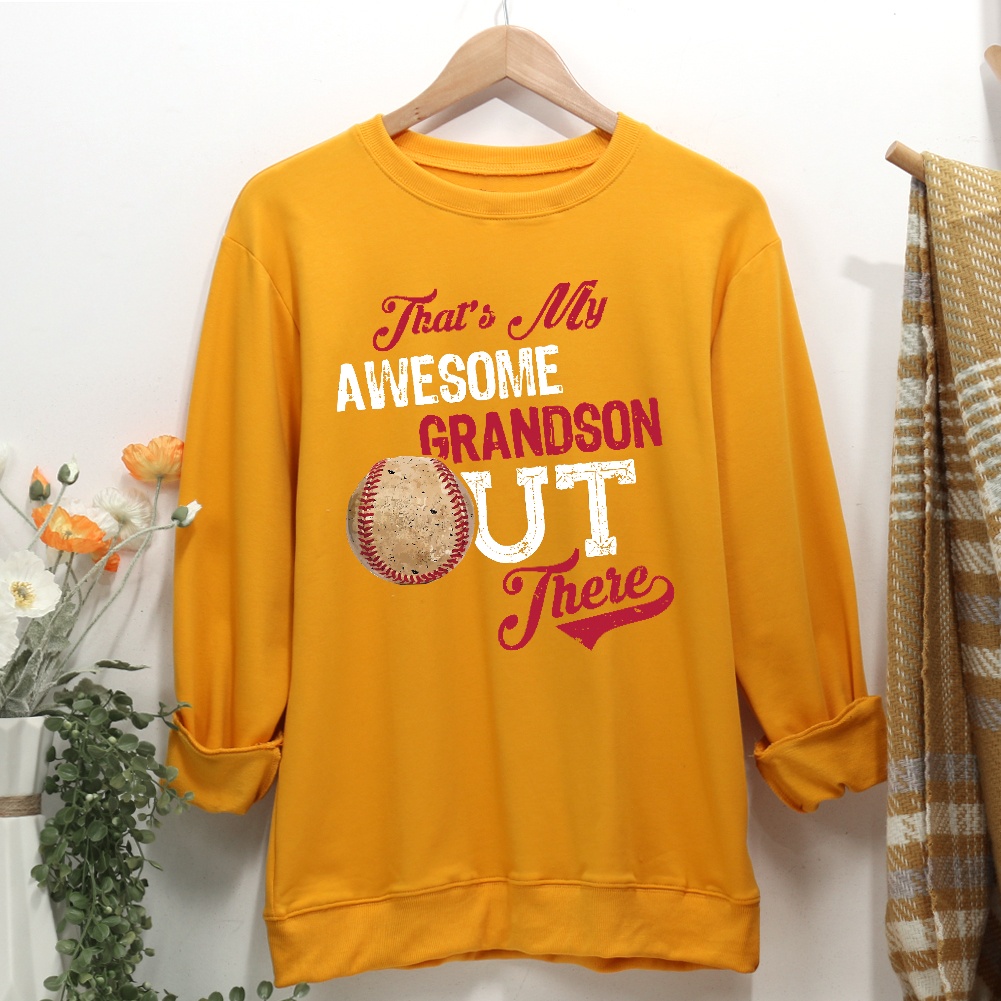 That's My Awesome Grandson Out There Women Casual Sweatshirt-Guru-buzz