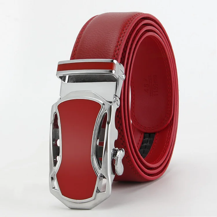 Men's Business Casual PU Leather Automatic Buckle Belt