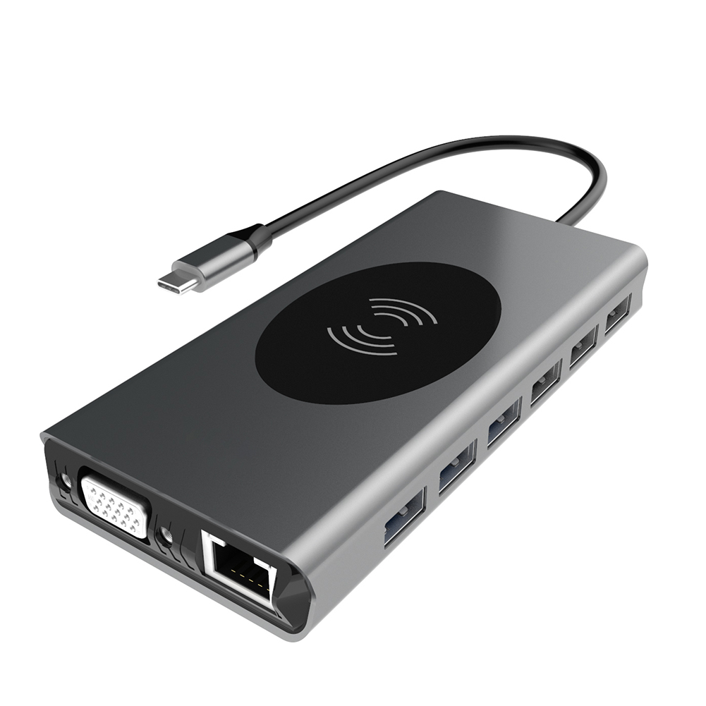 15 in 1 USB Type C Hub to USB HDMI-compatible VGA PD TF 3.5mm RJ45 Wireless Charger, 501 Original
15 in 1 USB Type C Hub to USB HDMI-compatible VGA PD TF 3.5mm RJ45 Wireless Charger, 501 Original