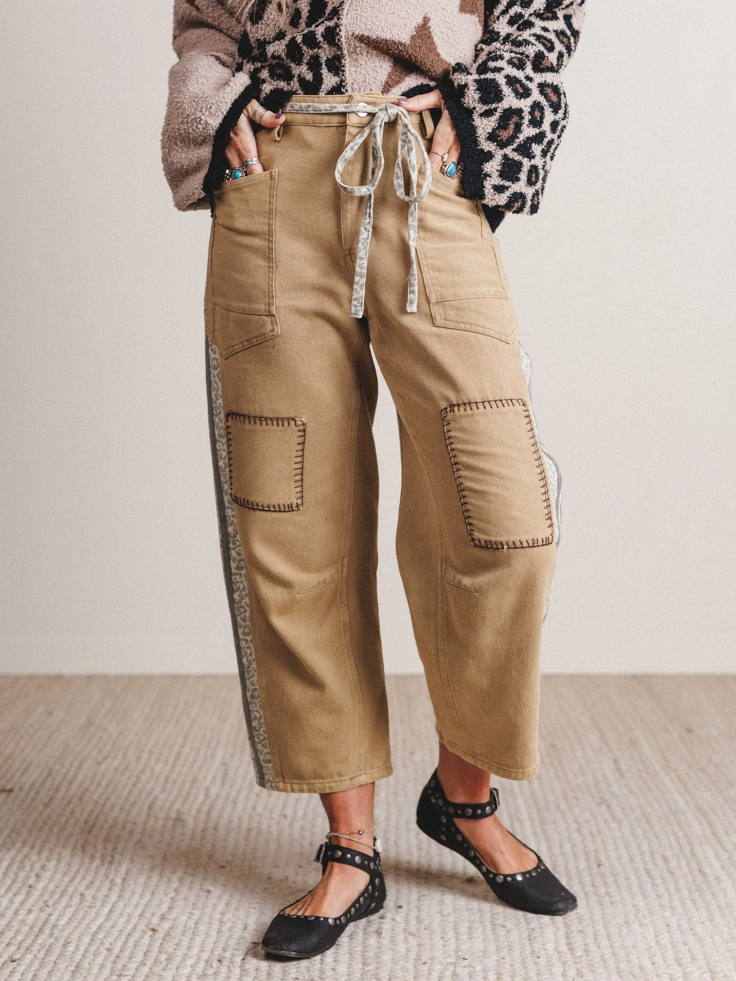 Babette Stitched Pants - Taupe