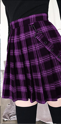 BF Style High Waist Plaid Pleated Skirt