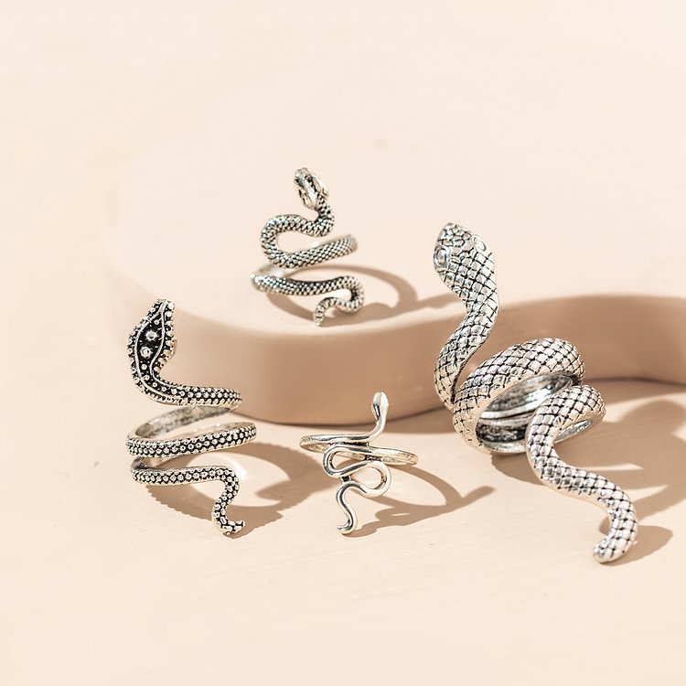 4 Pcs Snake Ring Set
