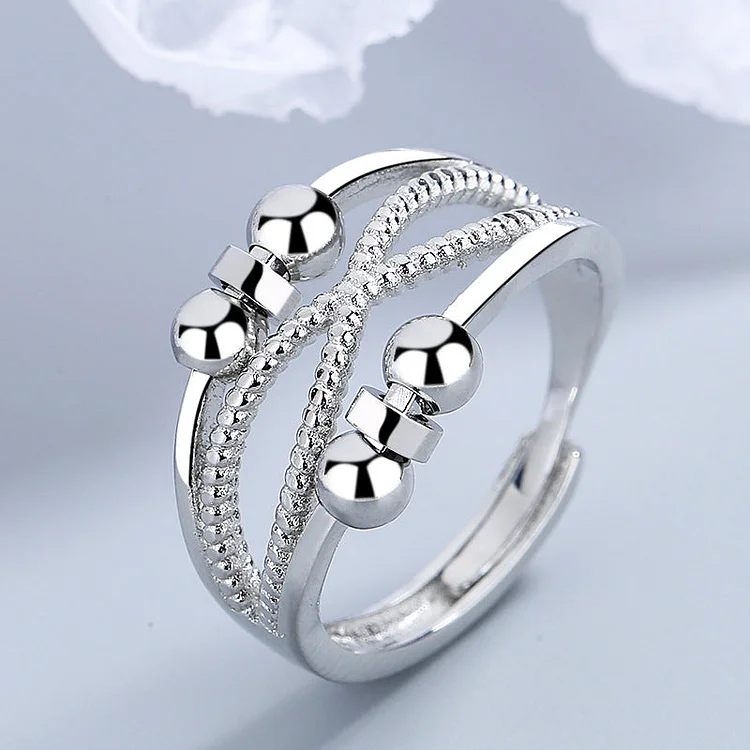 Double Cutout Line Rotatable  Open Ring