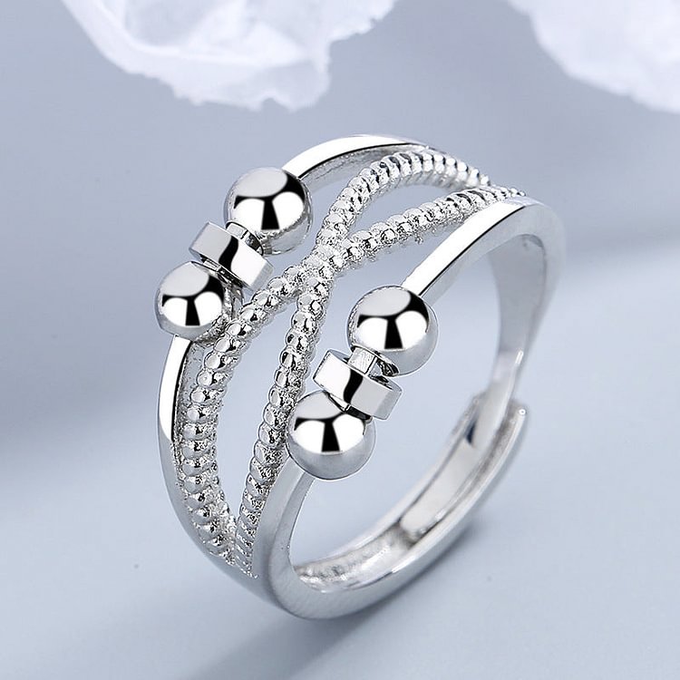 Double Cutout Line Rotatable Open Ring