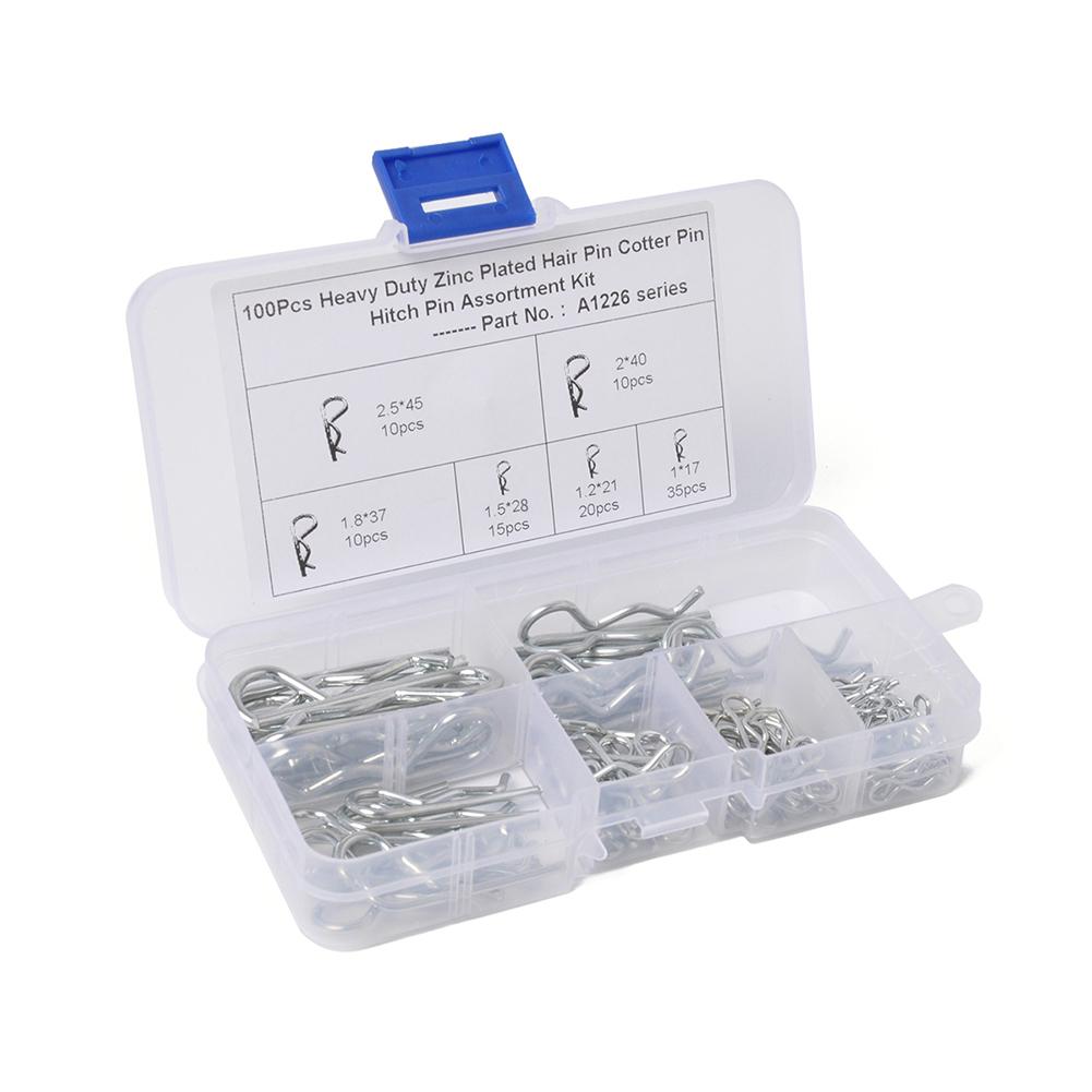 100pcs R Cotter Pins Tractor Pin Clips Split Fastener Pins w/ Plastic Box, 501 Original
100pcs R Cotter Pins Tractor Pin Clips Split Fastener Pins w/ Plastic Box, 501 Original