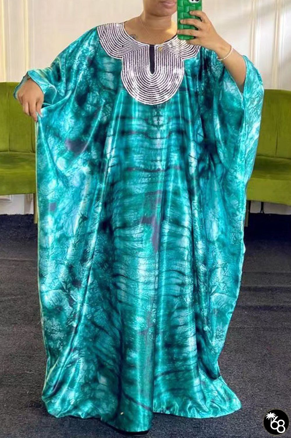 Lake Green Casual College Print Sequins Patchwork O Neck Dresses | 168DEAL