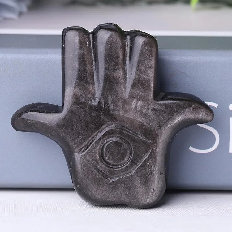 2" Hand with Evil's Eye Crystal Carvings Model Bulk
