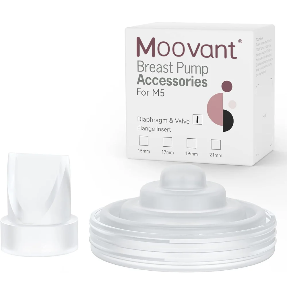 Moovant Duckbill Valves & Silicone Diaphragm Compatible with Momcozy M5. Original Momcozy M5 Breast Pump Replacement Accessories, 1 Pack