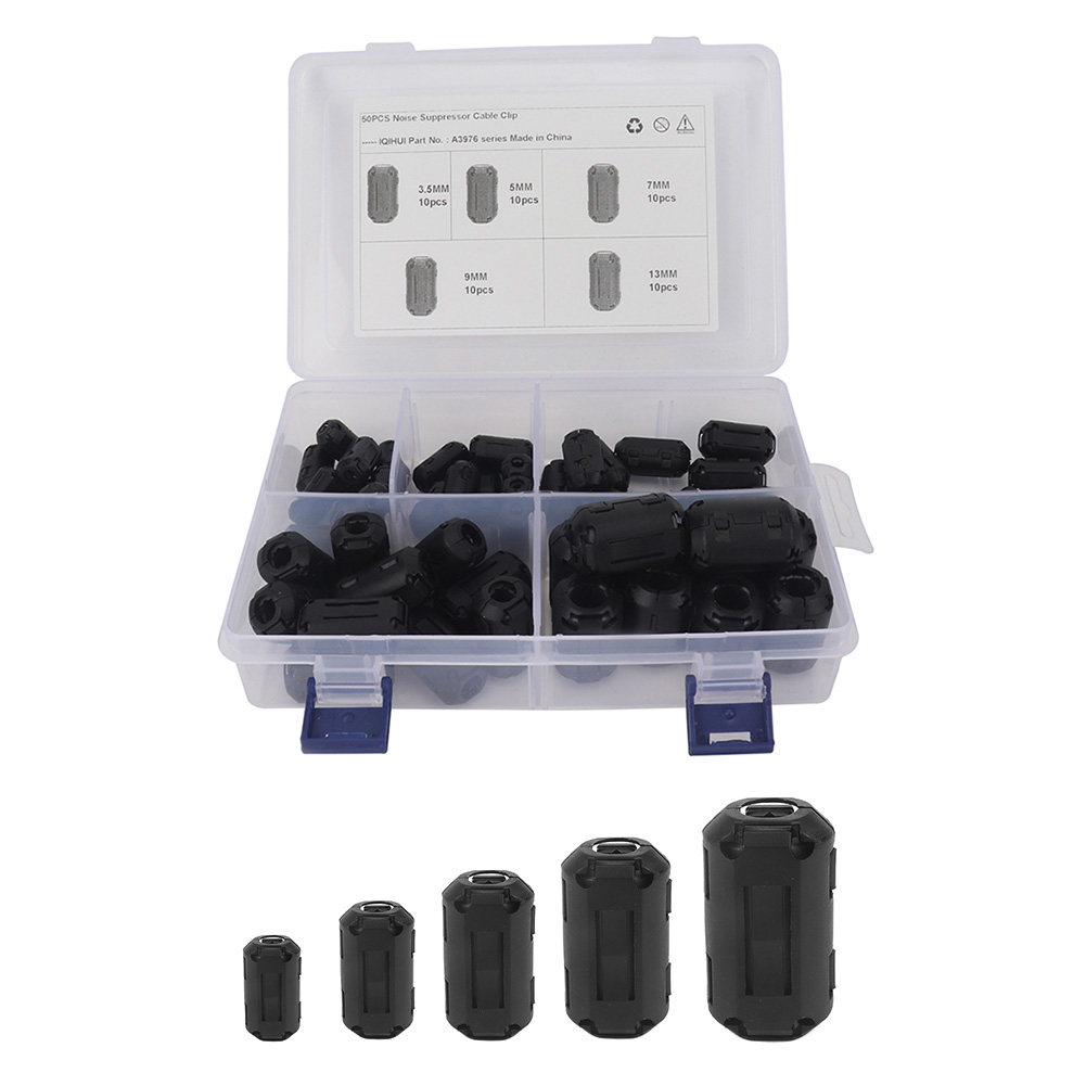 50pcs Clip-on Ferrite Ring Choke Noise Suppressor 3.5mm 5mm 7mm 9mm 13mm, 501 Original
50pcs Clip-on Ferrite Ring Choke Noise Suppressor 3.5mm 5mm 7mm 9mm 13mm, 501 Original
