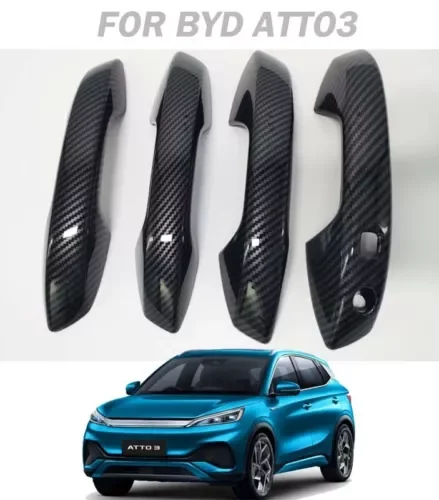 Dronehint 4 Carbon Fiber Door Handle Covers For BYD Atto 3 2022 Door Handle Cover Trim RHD (For: BYD) Parts