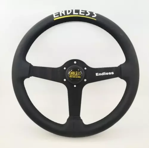 Dronehint 340mm Endless Black Leather Low Deep Dish Racing Steering Wheel For OMP Drifting (For: Audi Sport) Parts