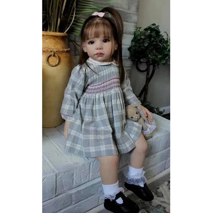  [New Series in 2024] 20'' Truly Look Real Brown Hair Baby Doll Girl Named Wpola - Reborndollsshop®-Reborndollsshop®