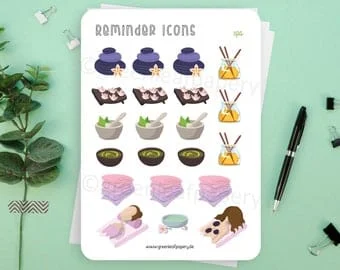 pornhint Pornhint Reminder Icons - Spa | Stickers, relax, care, beauty, planner, calendar, planner, sticker, scrapbook, filofax, bullet journal, decoration