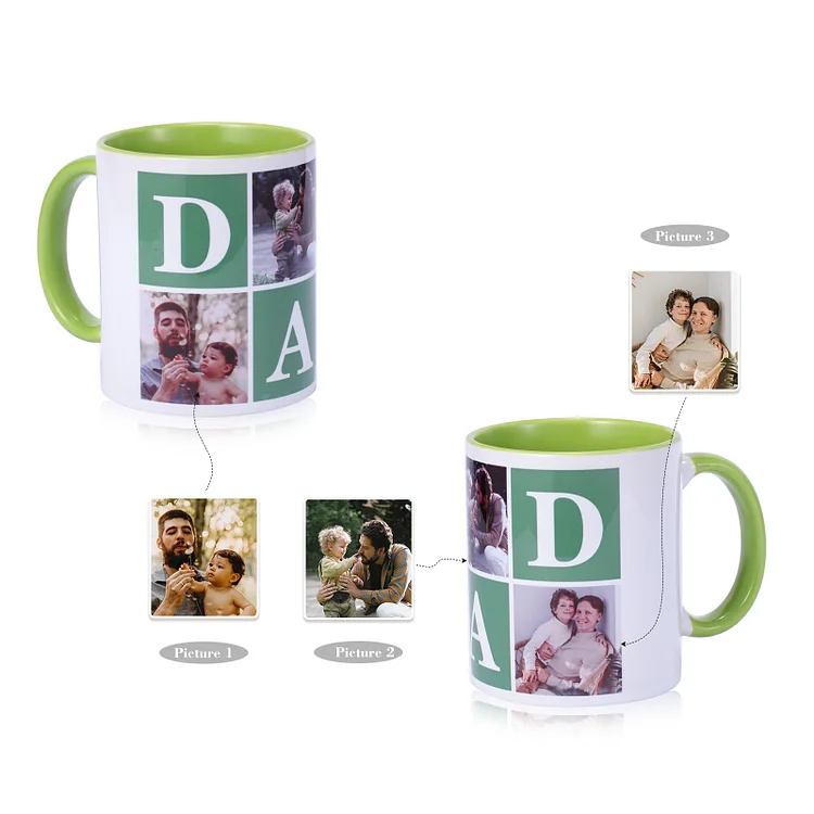 Personalised Photo Mug with 3 Photos Gifts for Father