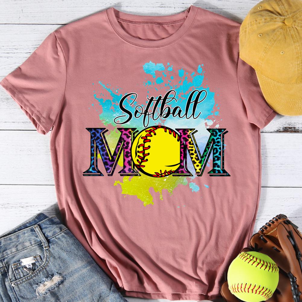 softball mom Round Neck T-shirt-0024343-Guru-buzz